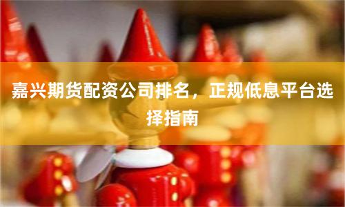 嘉兴期货配资公司排名，正规低息平台选择指南